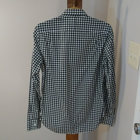 Club Monaco Slim White Black Button Down Checker Boyfriend Fit Shirt Size S/P - Picture 2 of 11